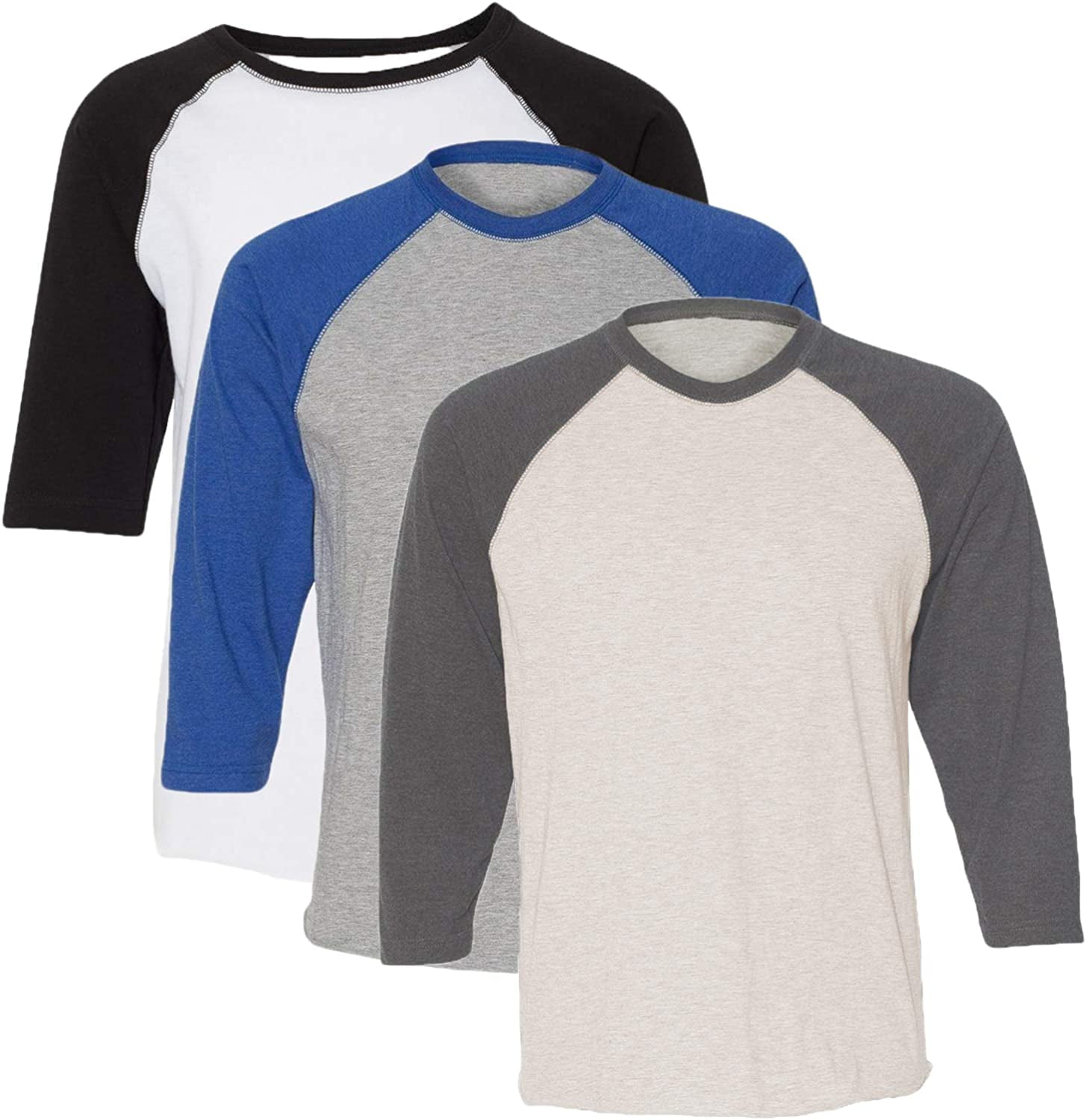 Marky G Apparel Girls' Baseball 3/4 Sleeve T-Shirt (Pack of 3)