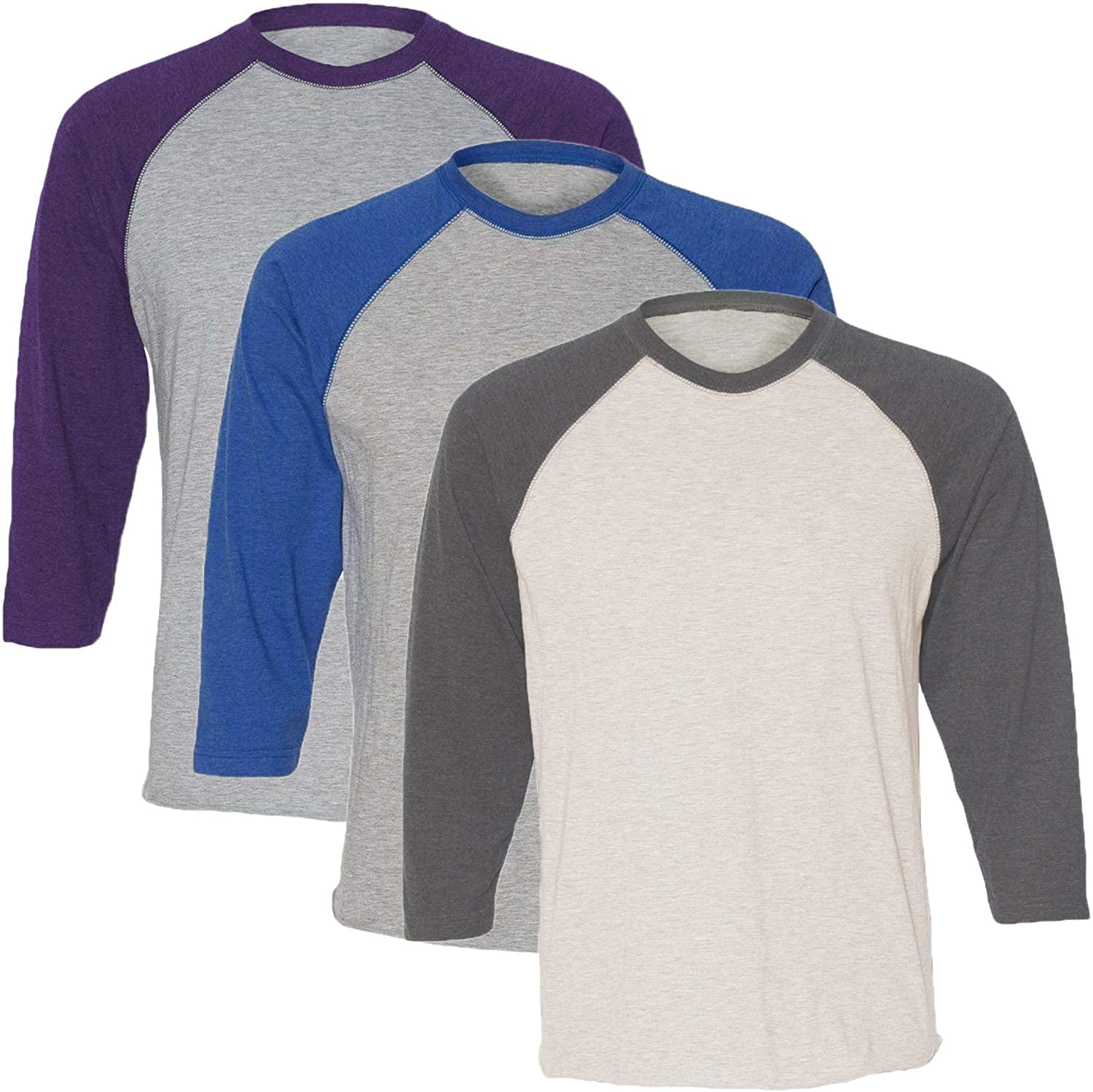 Marky G Apparel Girls' Baseball 3/4 Sleeve T-Shirt (Pack of 3)