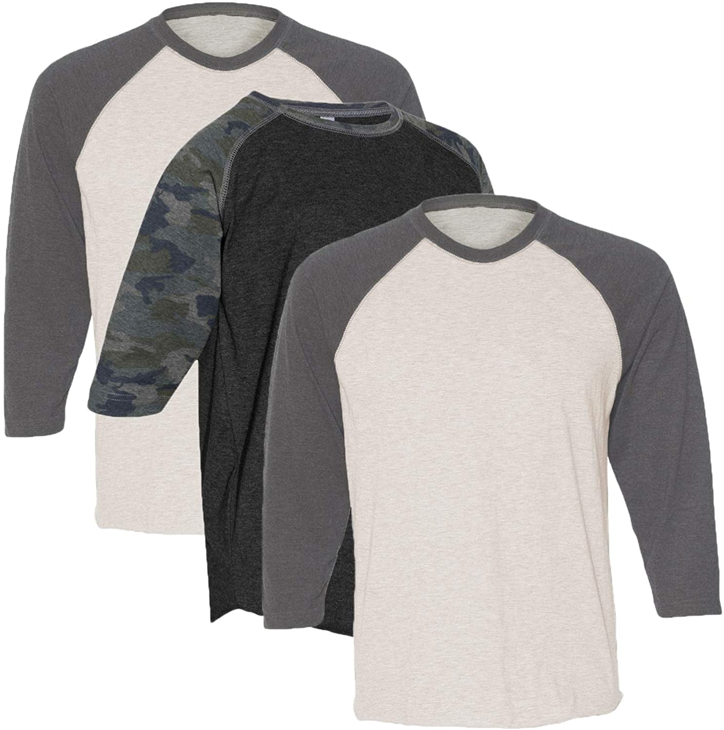 Marky G Apparel Girls' Baseball 3/4 Sleeve T-Shirt (Pack of 3)