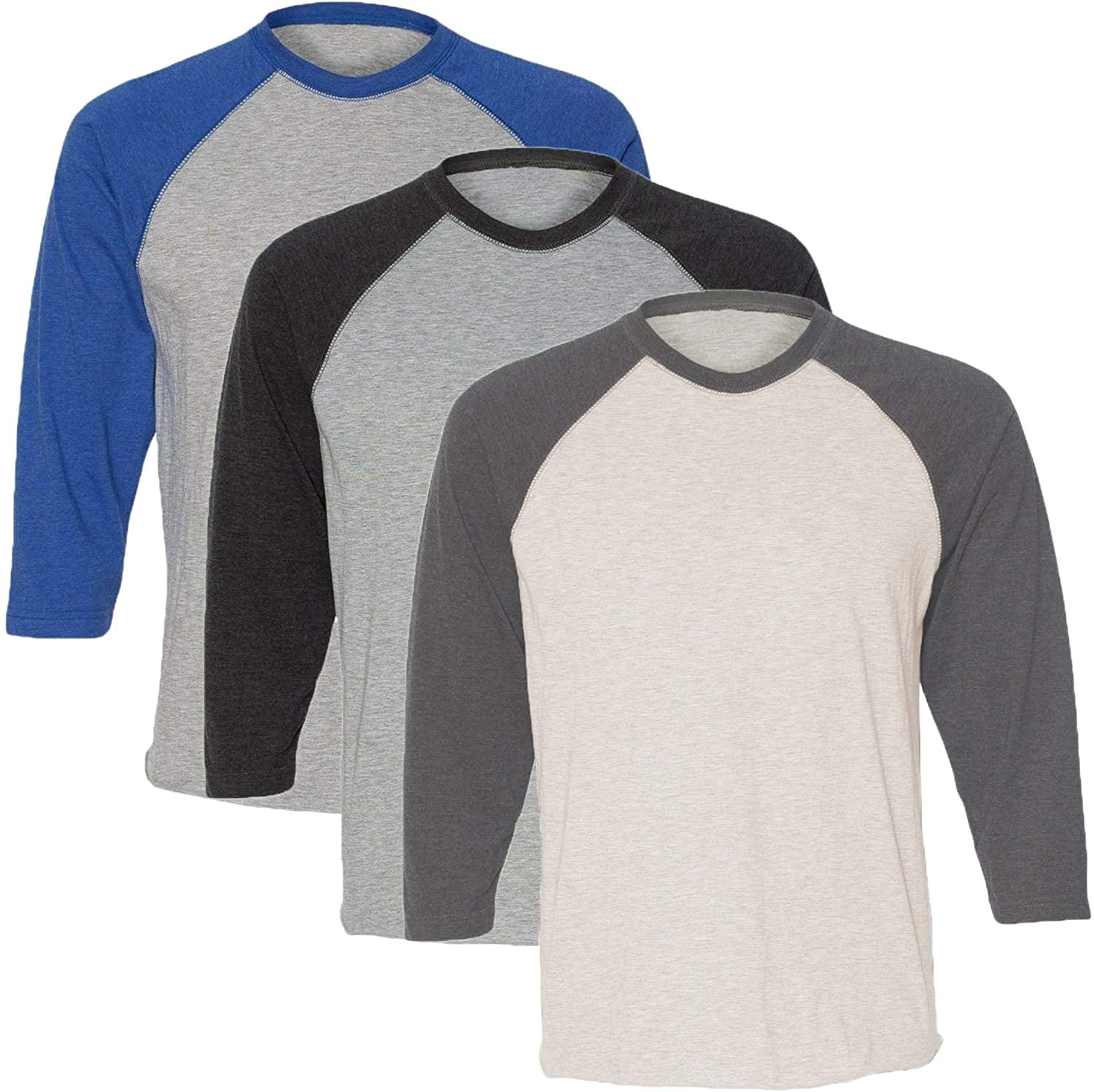 Marky G Apparel Girls' Baseball 3/4 Sleeve T-Shirt (Pack of 3)