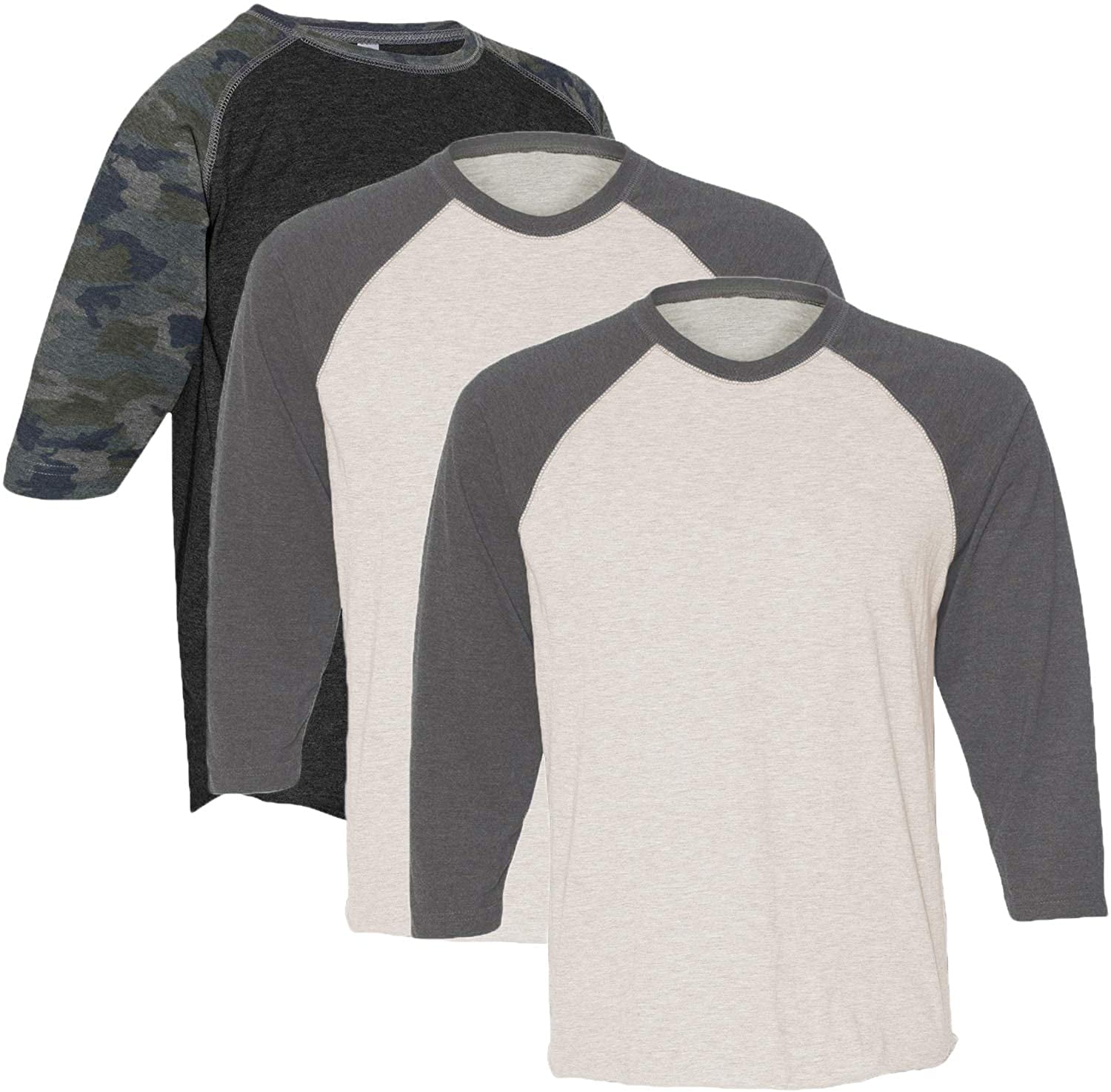 Marky G Apparel Girls' Baseball 3/4 Sleeve T-Shirt (Pack of 3)