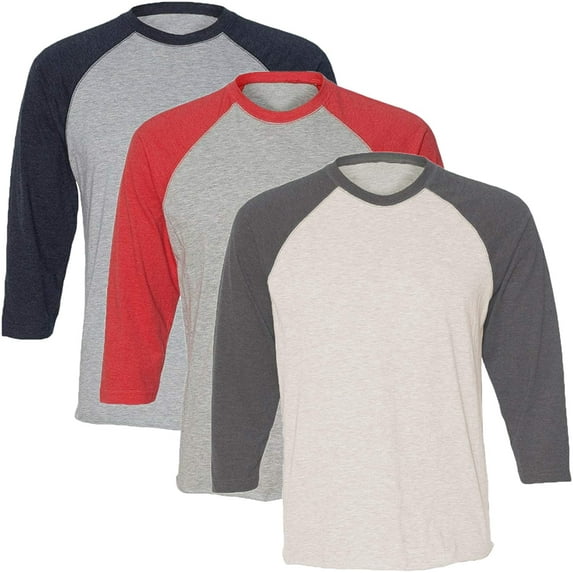 Marky G Apparel Girls' Baseball 3/4 Sleeve T-Shirt (Pack of 3)