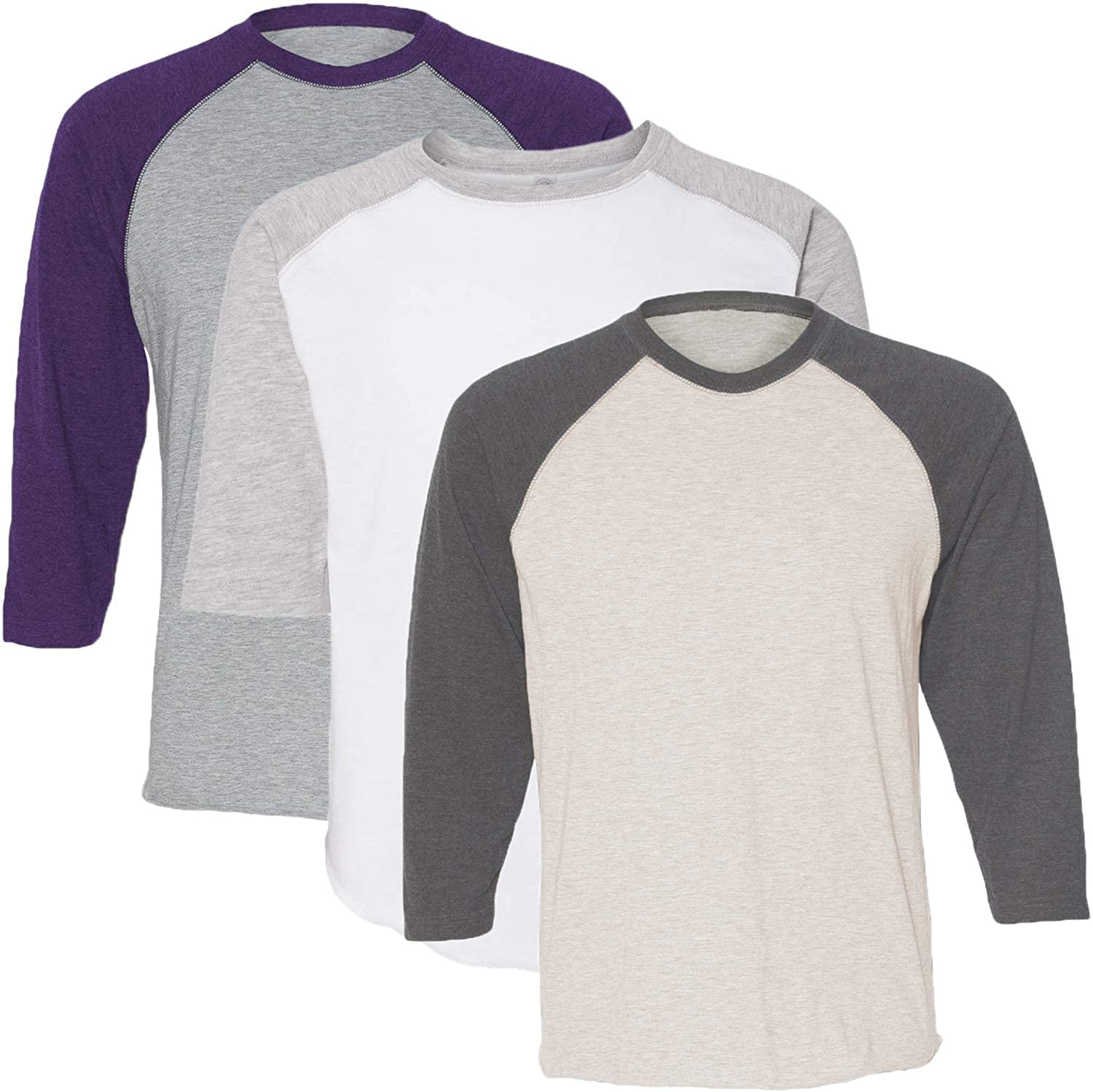 Marky G Apparel Girls' Baseball 3/4 Sleeve T-Shirt (Pack of 3)