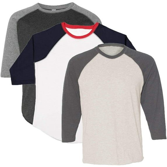 Marky G Apparel Girls' Baseball 3/4 Sleeve T-Shirt (Pack of 3)