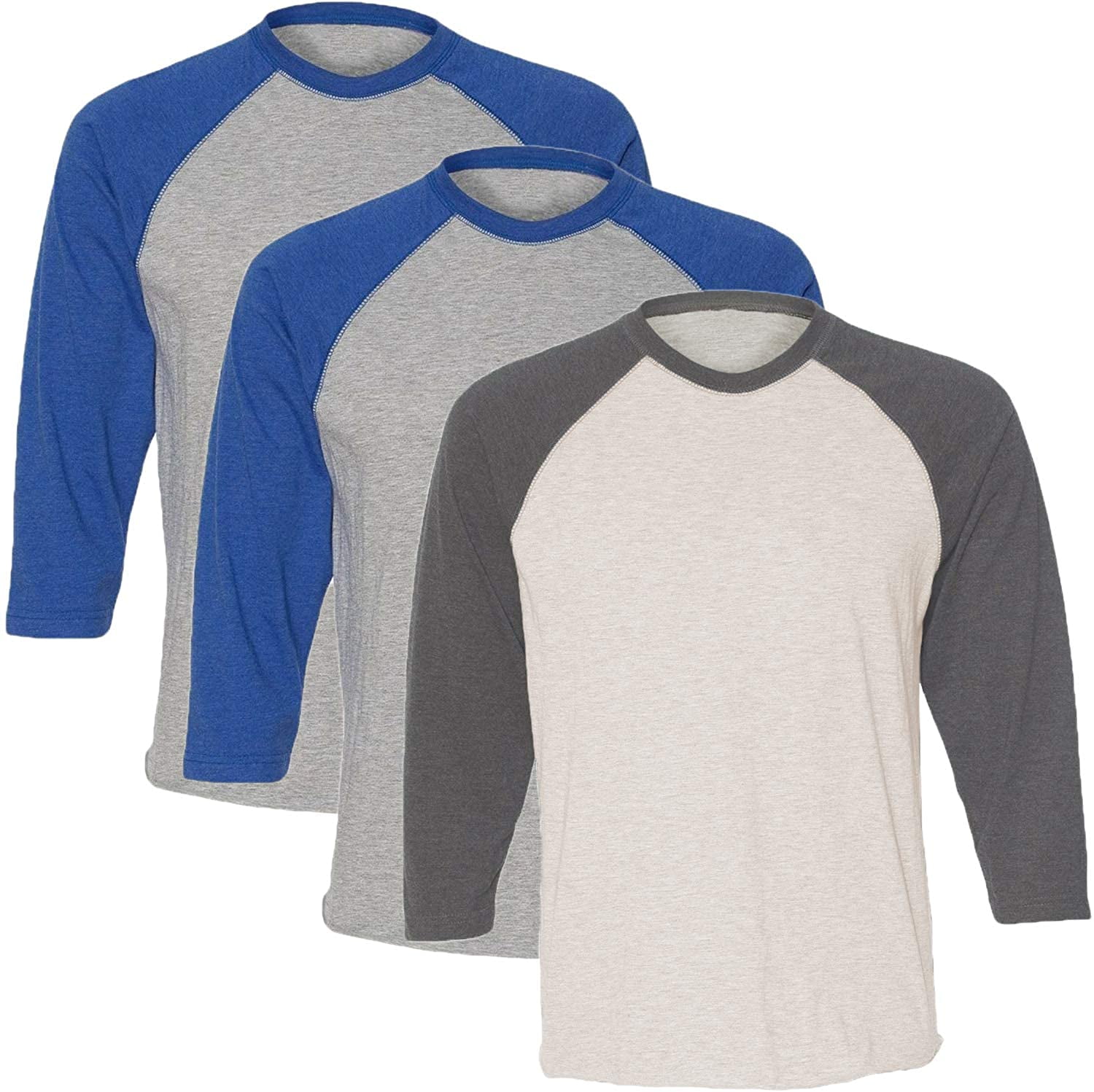 Marky G Apparel Girls' Baseball 3/4 Sleeve T-Shirt (Pack of 3)