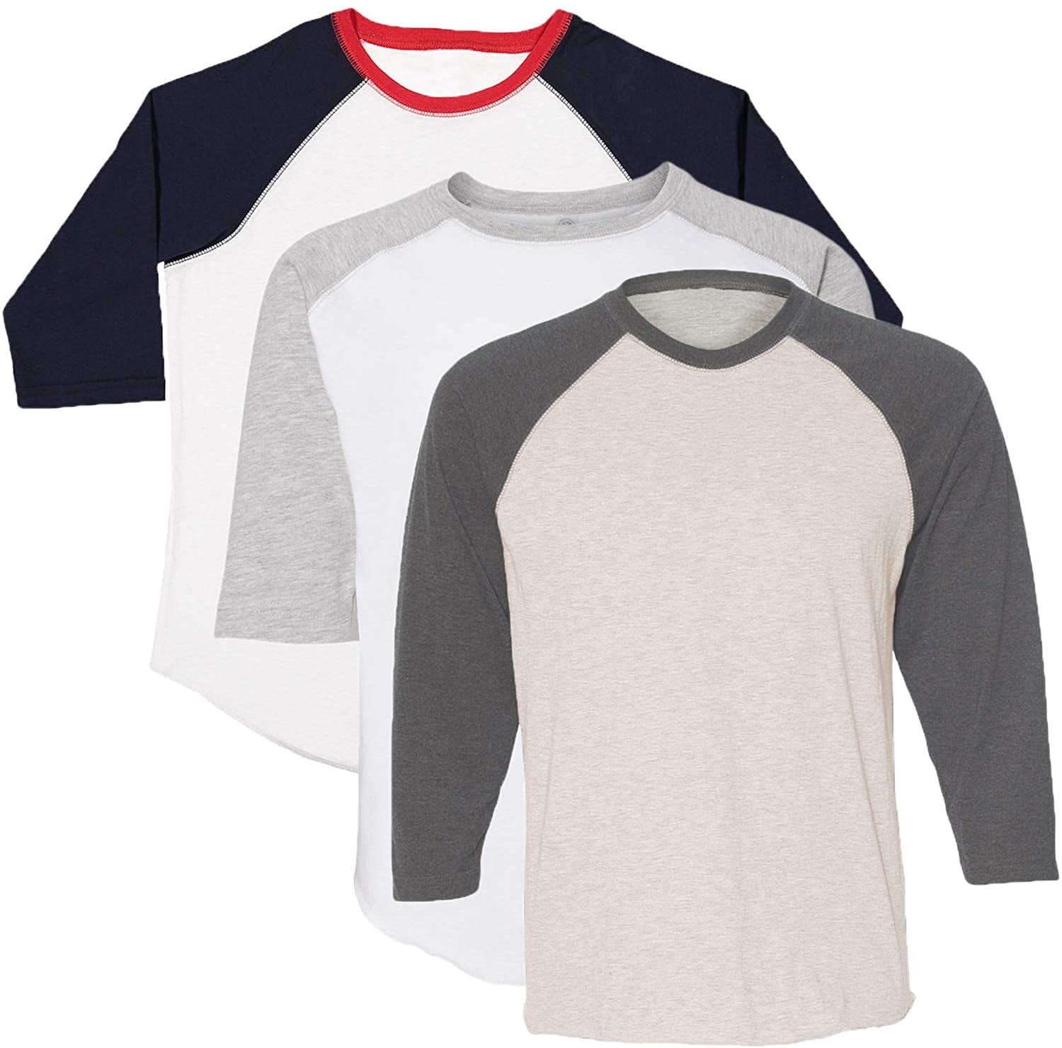 Marky G Apparel Girls' Baseball 3/4 Sleeve T-Shirt (Pack of 3)