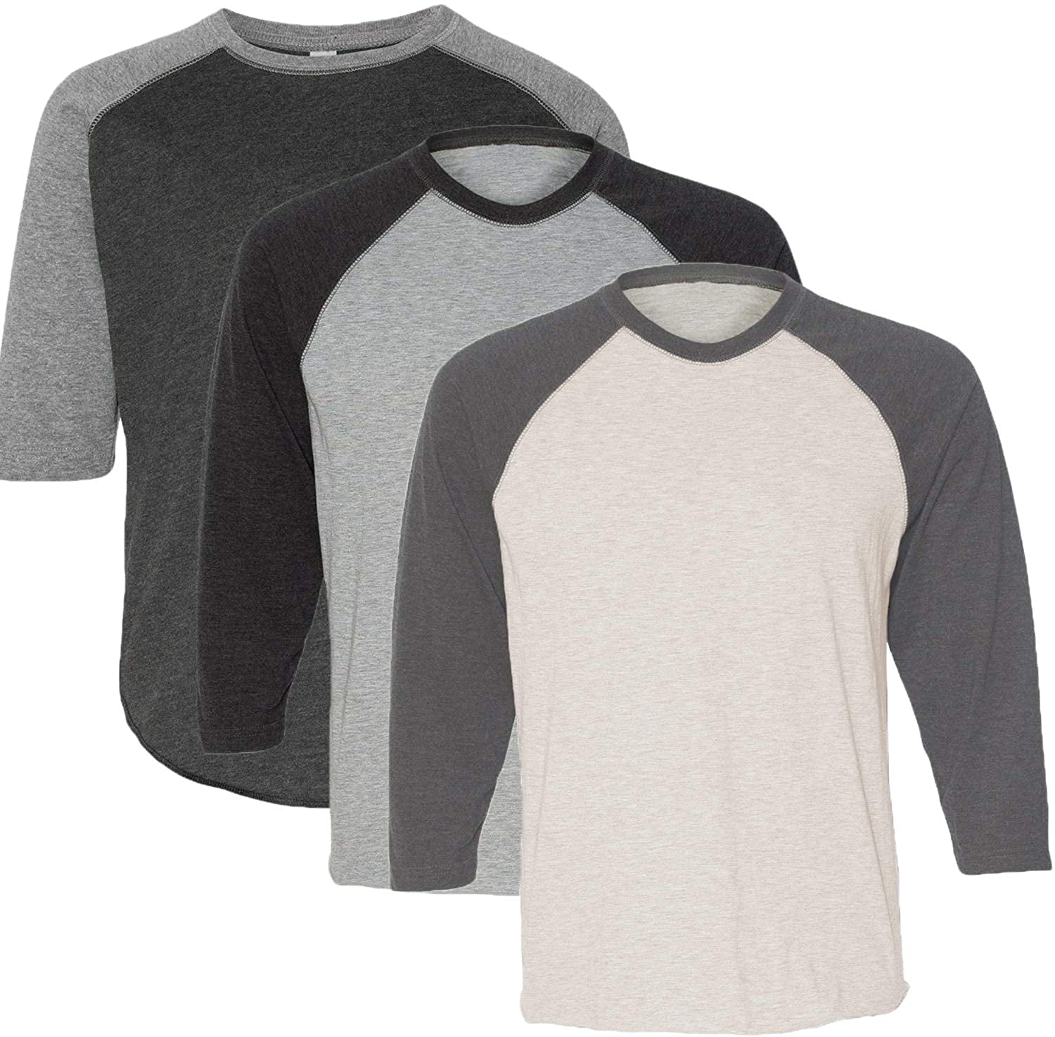 Marky G Apparel Girls' Baseball 3/4 Sleeve T-Shirt (Pack of 3)