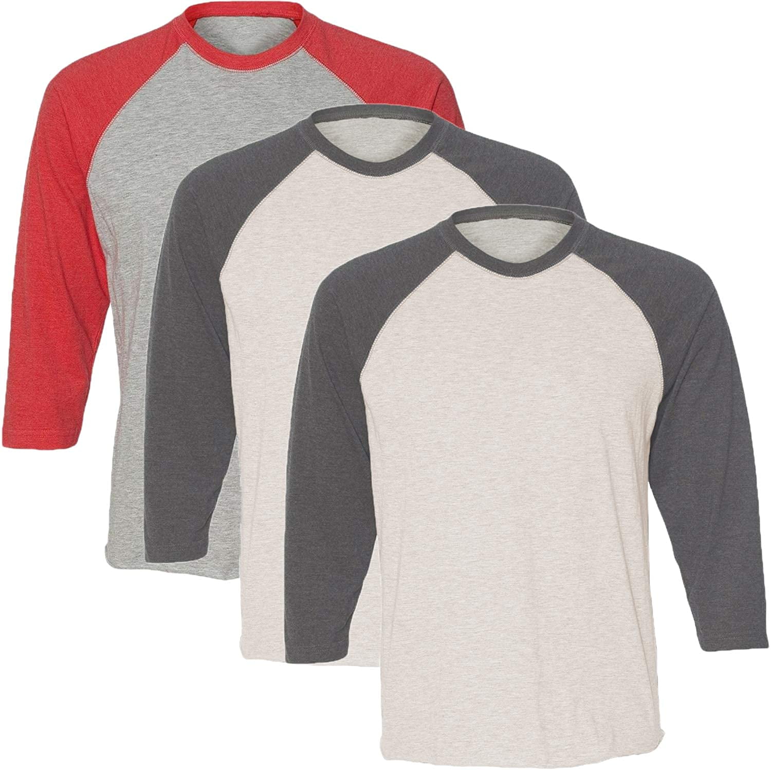 Marky G Apparel Girls' Baseball 3/4 Sleeve T-Shirt (Pack of 3)