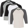 thumbnail image 1 of Marky G Apparel Girls' Baseball 3/4 Sleeve T-Shirt (Pack of 3), 1 of 1