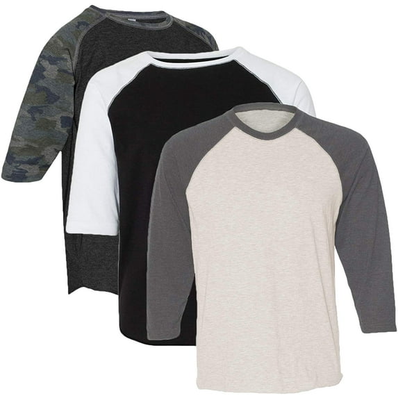 Marky G Apparel Girls' Baseball 3/4 Sleeve T-Shirt (Pack of 3)