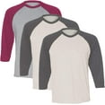 thumbnail image 1 of Marky G Apparel Girls' Baseball 3/4 Sleeve T-Shirt (Pack of 3), 1 of 1