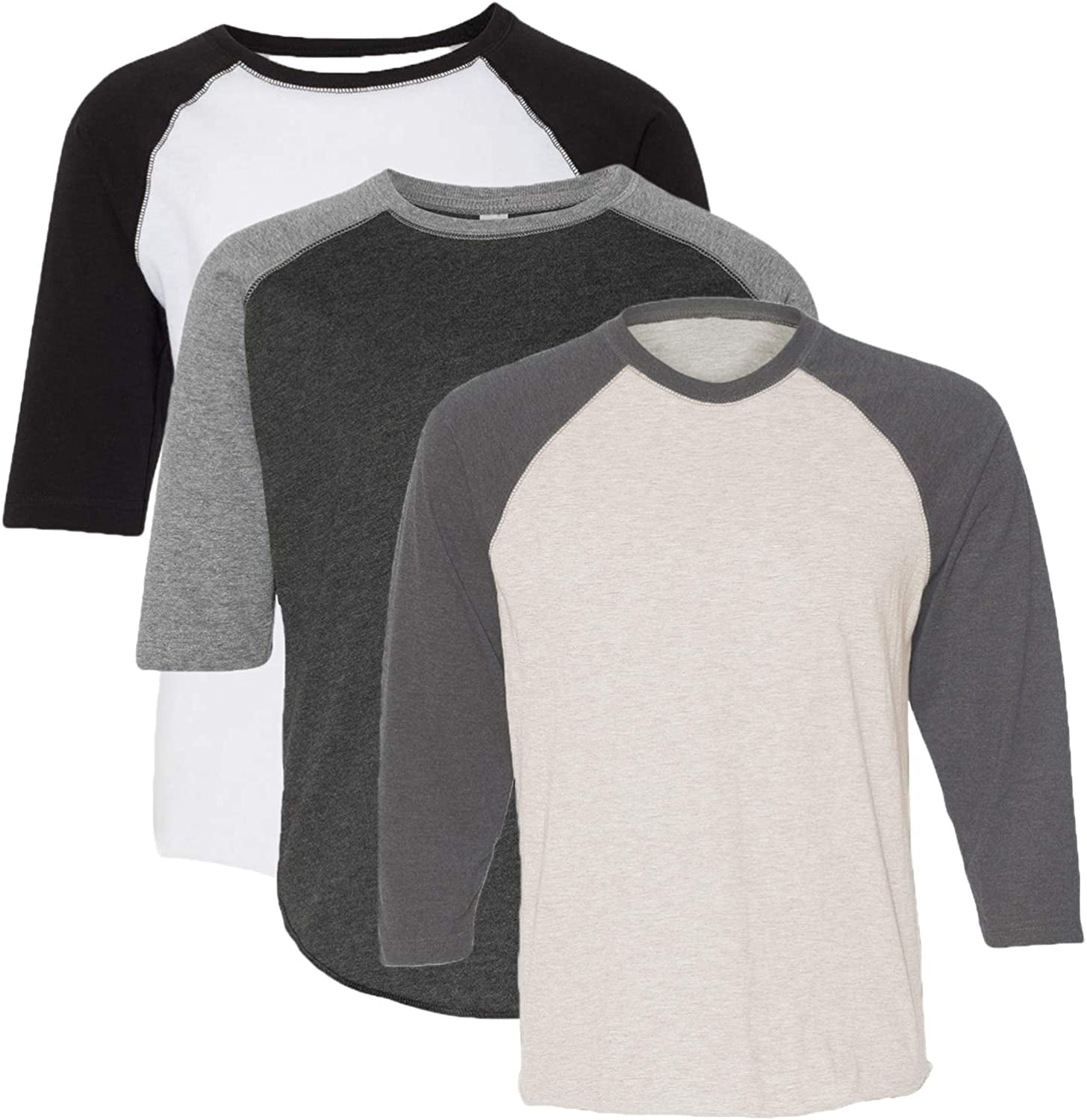 Marky G Apparel Girls' Baseball 3/4 Sleeve T-Shirt (Pack of 3)