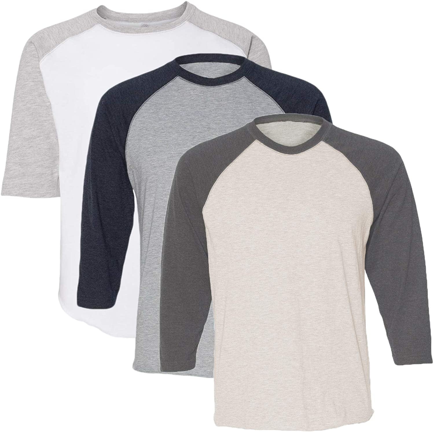 Marky G Apparel Girls' Baseball 3/4 Sleeve T-Shirt (Pack of 3)