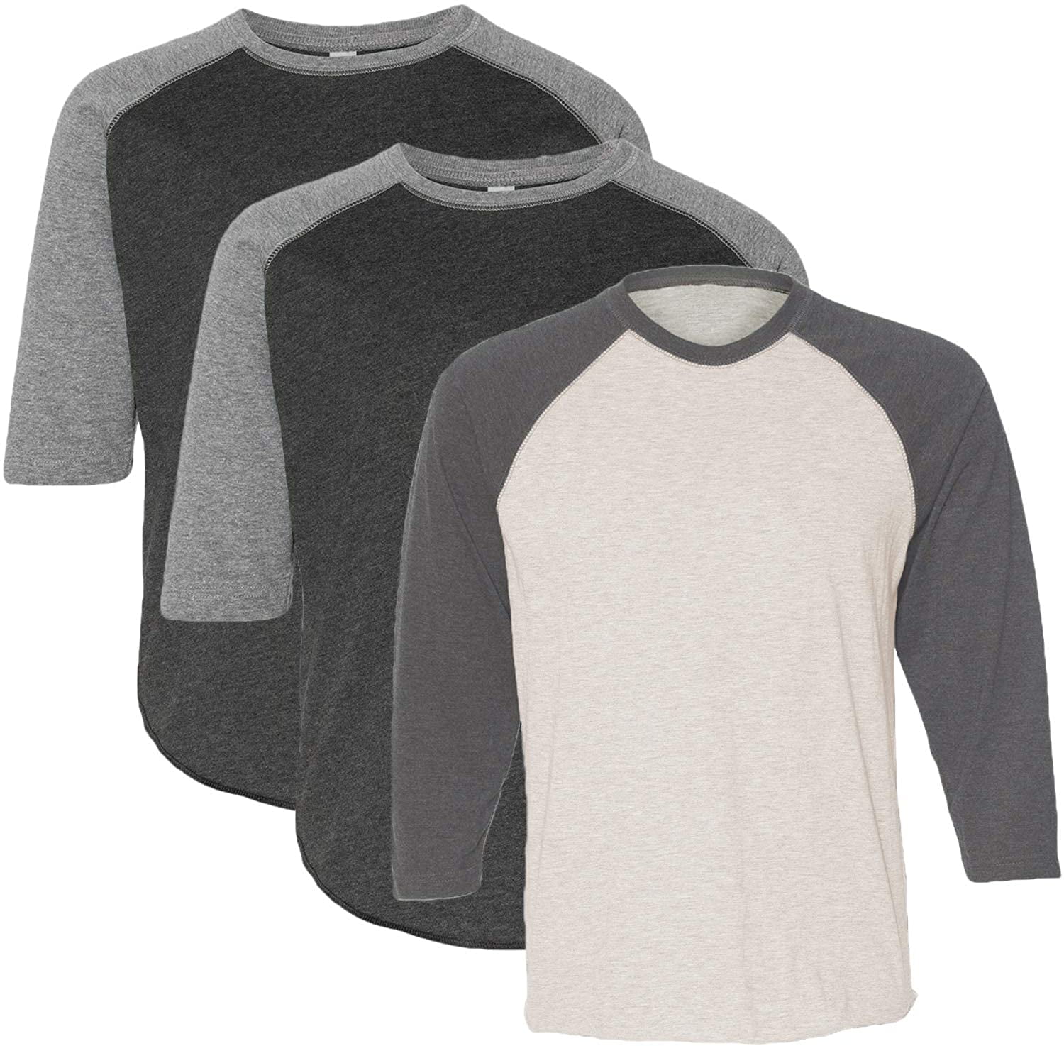 Marky G Apparel Girls' Baseball 3/4 Sleeve T-Shirt (Pack of 3)