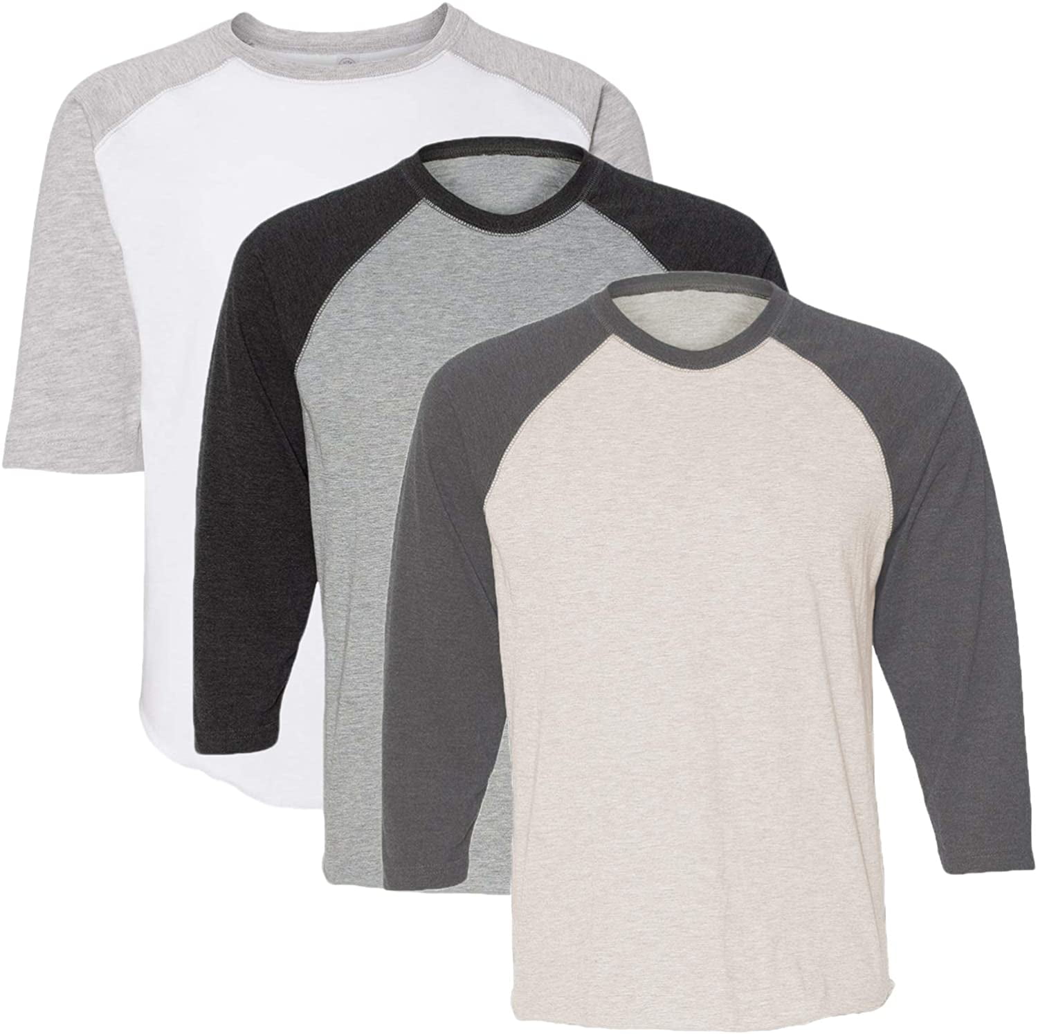 Marky G Apparel Girls' Baseball 3/4 Sleeve T-Shirt (Pack of 3)