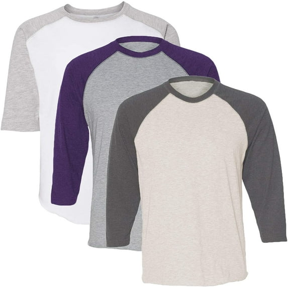 Marky G Apparel Girls' Baseball 3/4 Sleeve T-Shirt (Pack of 3)