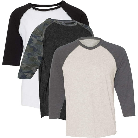 Marky G Apparel Girls' Baseball 3/4 Sleeve T-Shirt (Pack of 3)