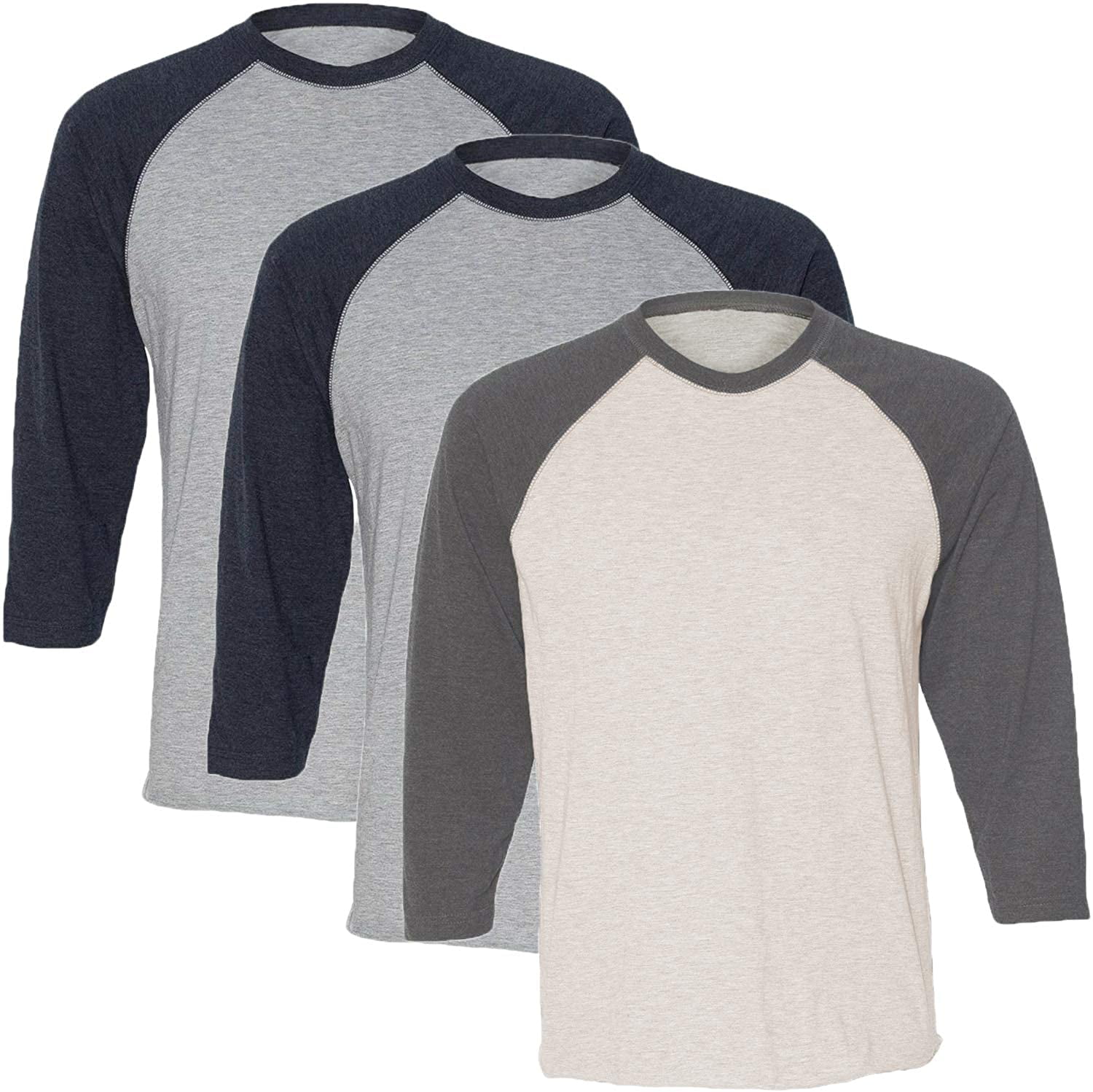 Marky G Apparel Girls' Baseball 3/4 Sleeve T-Shirt (Pack of 3)