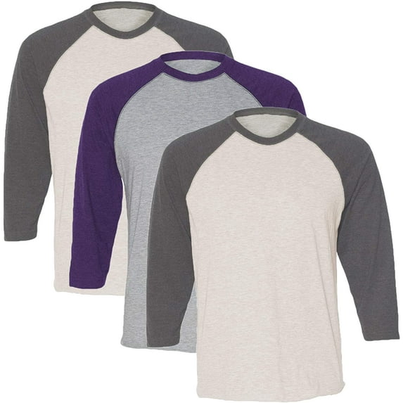 Marky G Apparel Girls' Baseball 3/4 Sleeve T-Shirt (Pack of 3)