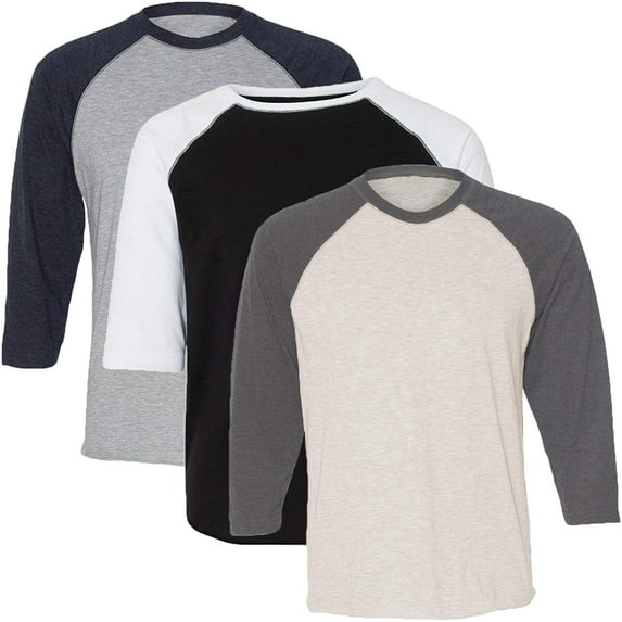 Marky G Apparel Girls' Baseball 3/4 Sleeve T-Shirt (Pack of 3)