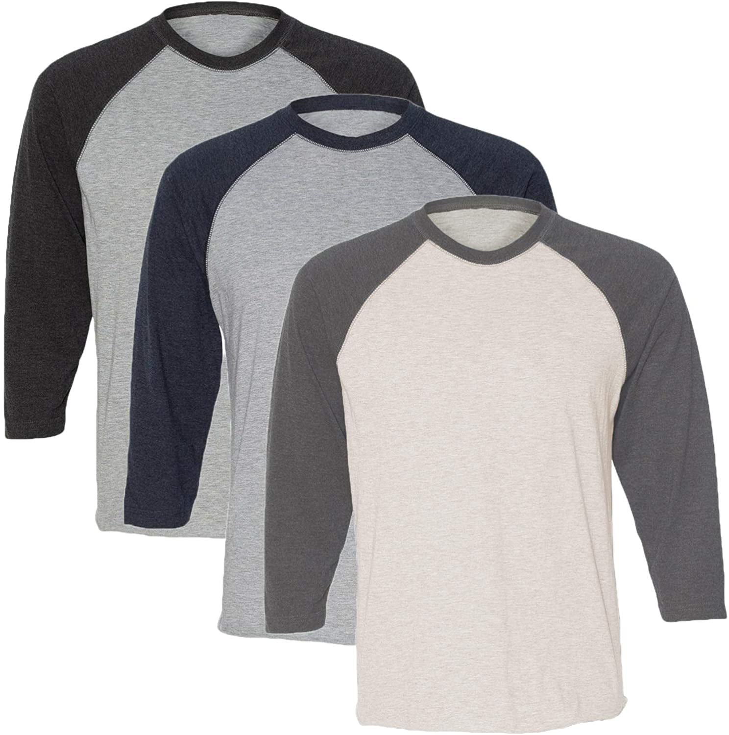 Marky G Apparel Girls' Baseball 3/4 Sleeve T-Shirt (Pack of 3)