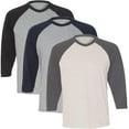 thumbnail image 1 of Marky G Apparel Girls' Baseball 3/4 Sleeve T-Shirt (Pack of 3), 1 of 1