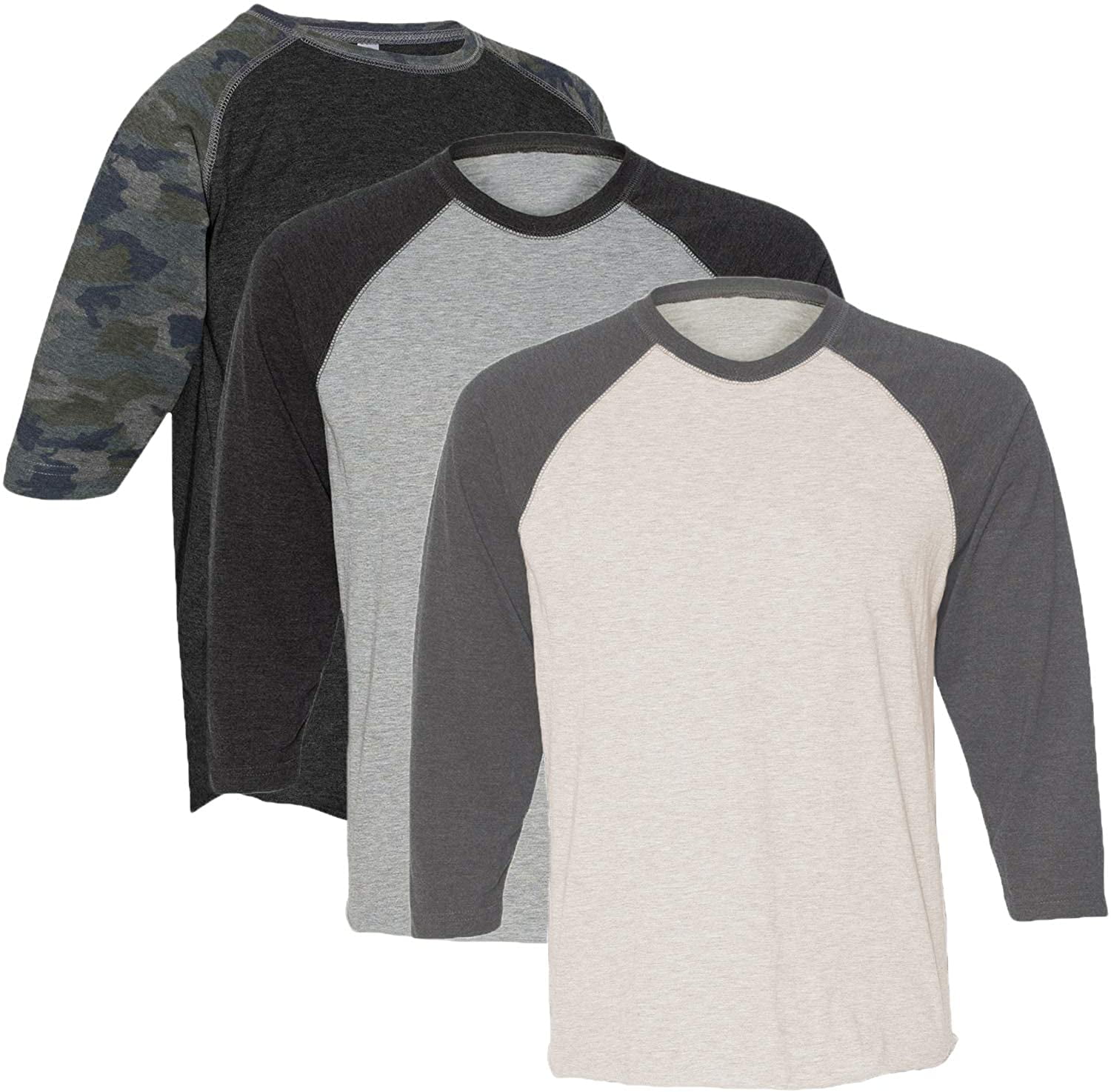 Marky G Apparel Girls' Baseball 3/4 Sleeve T-Shirt (Pack of 3)