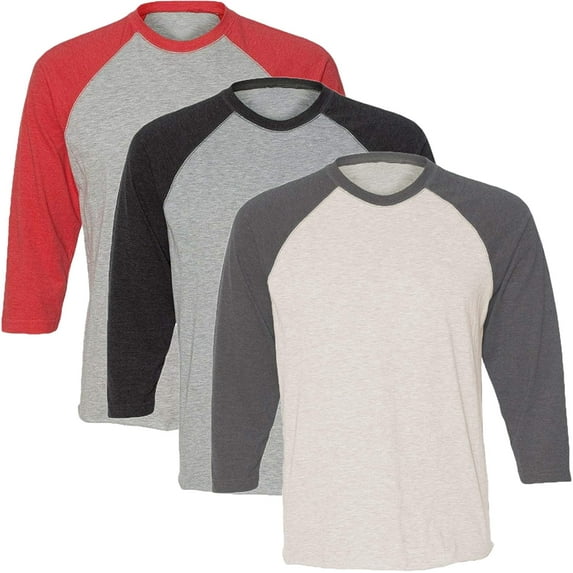 Marky G Apparel Girls' Baseball 3/4 Sleeve T-Shirt (Pack of 3)