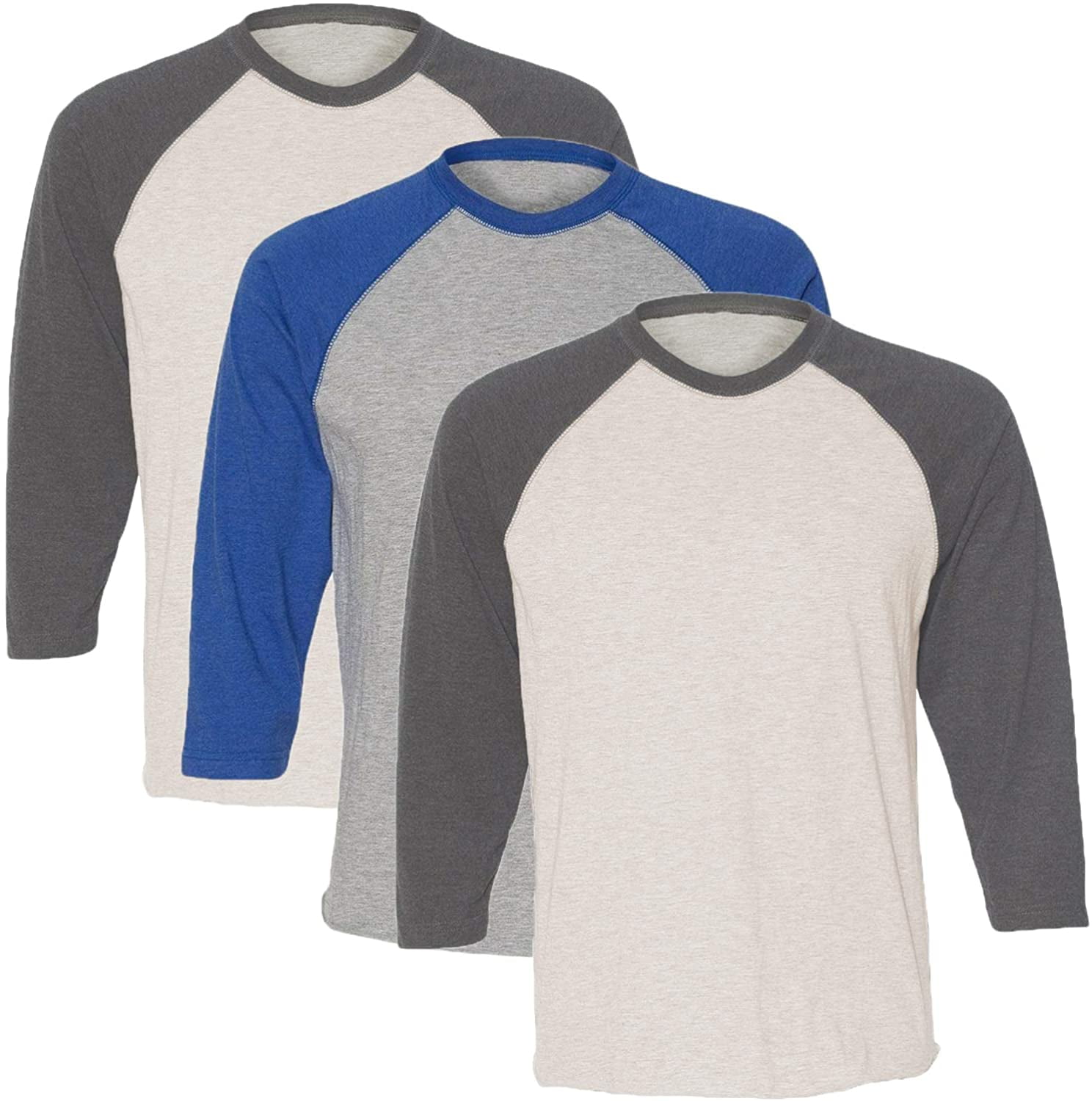 Marky G Apparel Girls' Baseball 3/4 Sleeve T-Shirt (Pack of 3)
