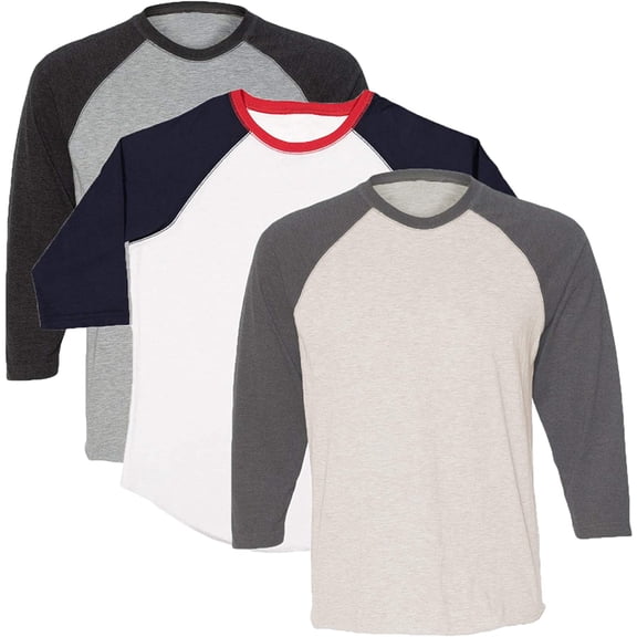 Marky G Apparel Girls' Baseball 3/4 Sleeve T-Shirt (Pack of 3)