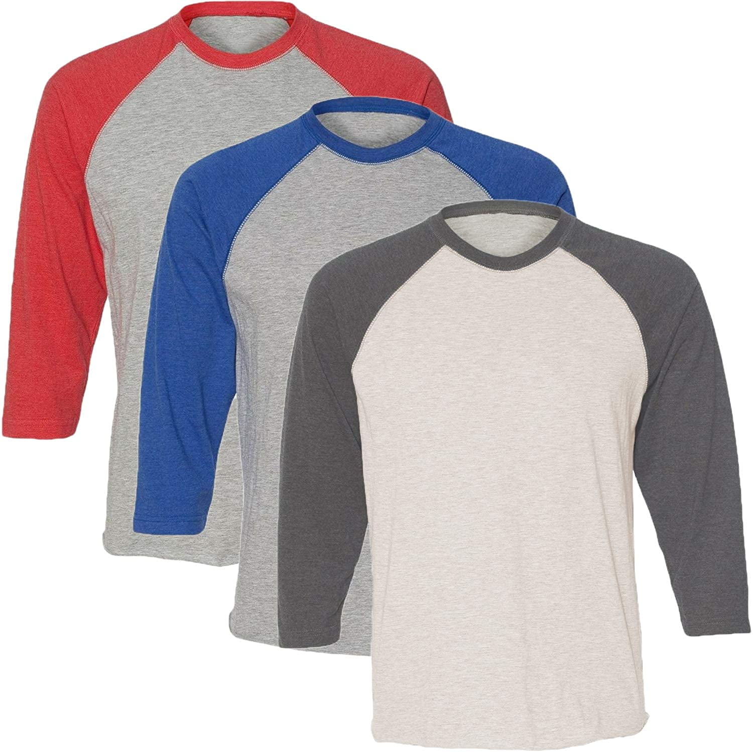 Marky G Apparel Girls' Baseball 3/4 Sleeve T-Shirt (Pack of 3)