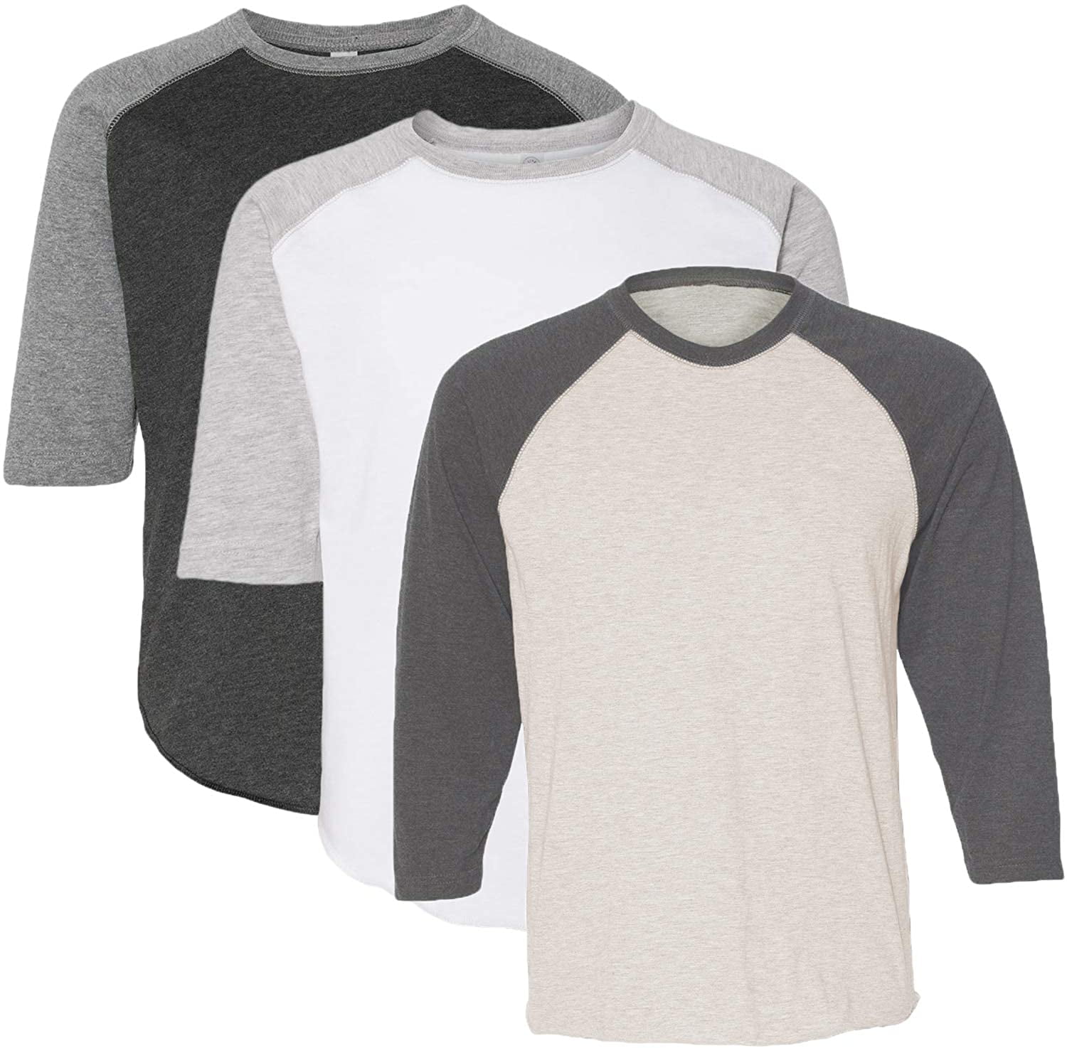 Marky G Apparel Girls' Baseball 3/4 Sleeve T-Shirt (Pack of 3)