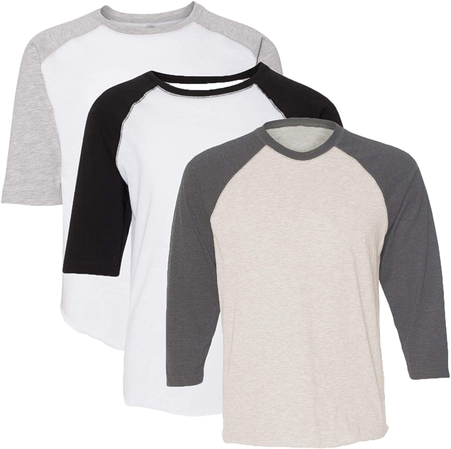 Marky G Apparel Girls' Baseball 3/4 Sleeve T-Shirt (Pack of 3)