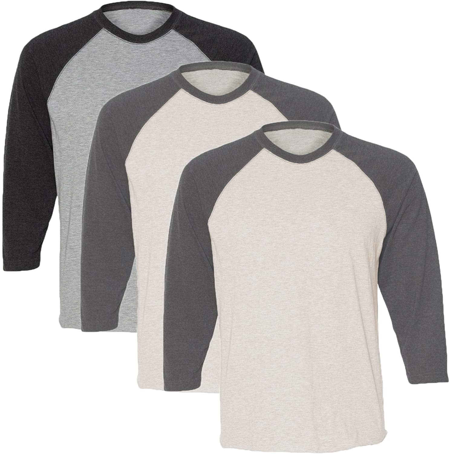 Marky G Apparel Girls' Baseball 3/4 Sleeve T-Shirt (Pack of 3)