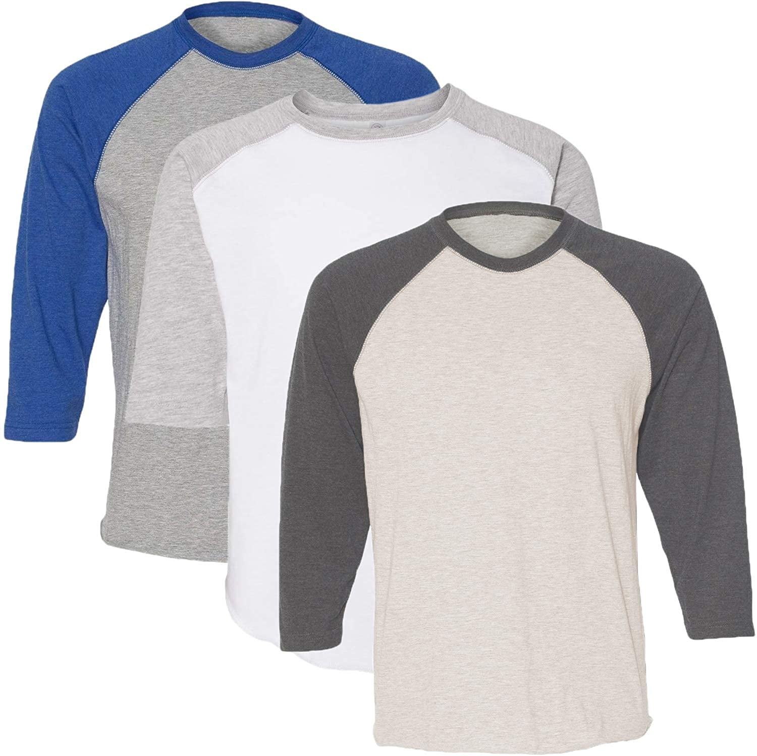 Marky G Apparel Girls' Baseball 3/4 Sleeve T-Shirt (Pack of 3)