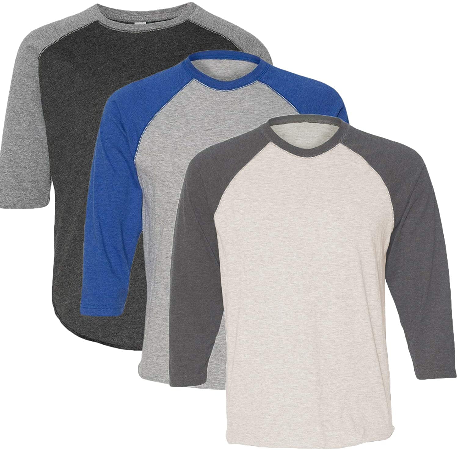 Marky G Apparel Girls' Baseball 3/4 Sleeve T-Shirt (Pack of 3)