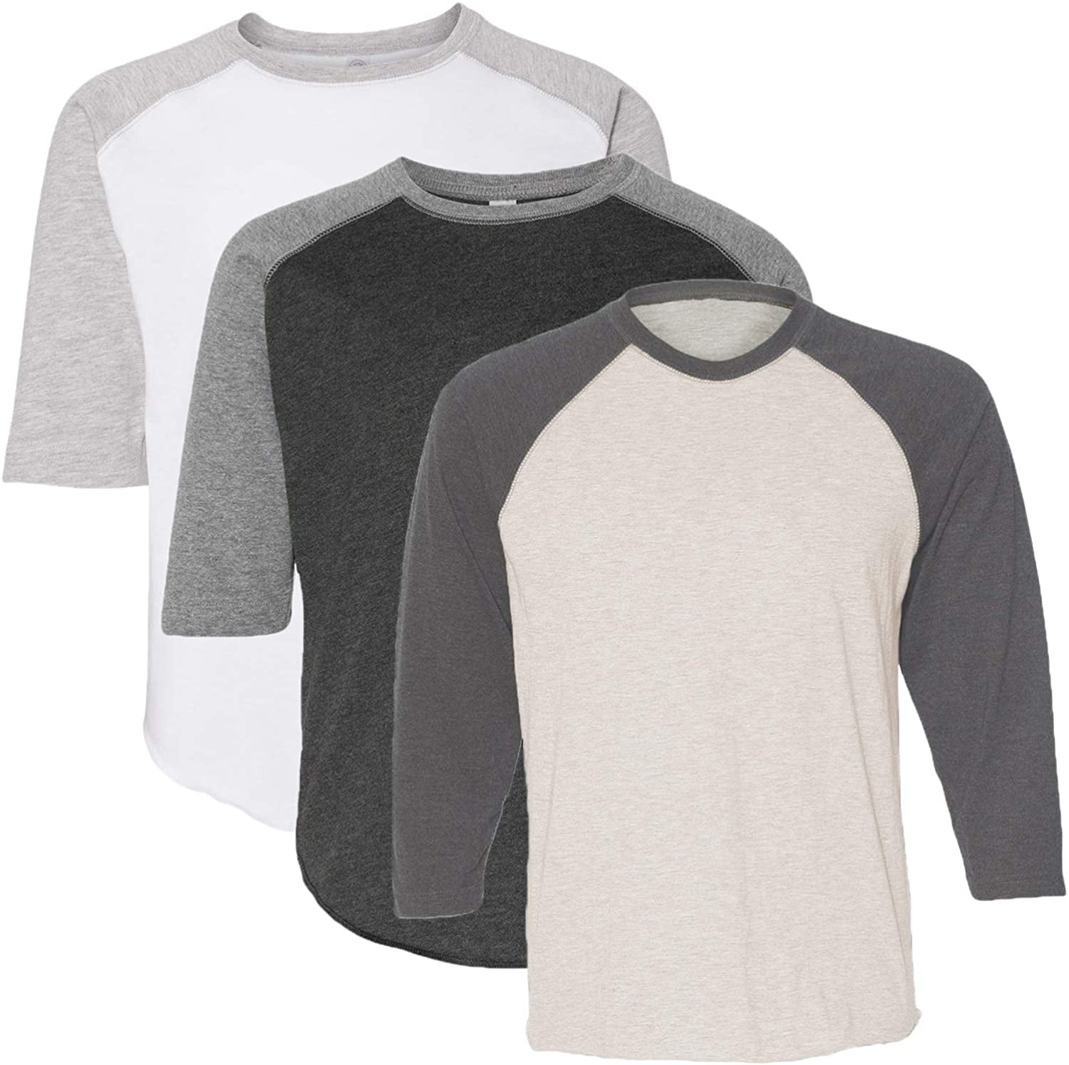 Marky G Apparel Girls' Baseball 3/4 Sleeve T-Shirt (Pack of 3)