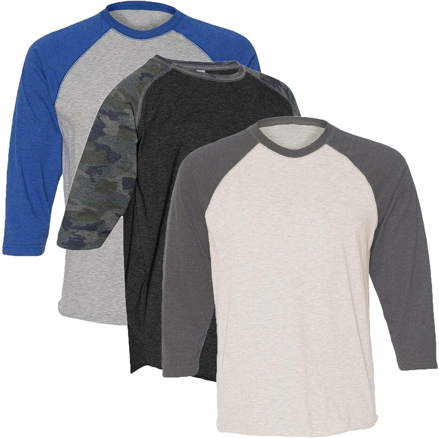 Marky G Apparel Girls' Baseball 3/4 Sleeve T-Shirt (Pack of 3)