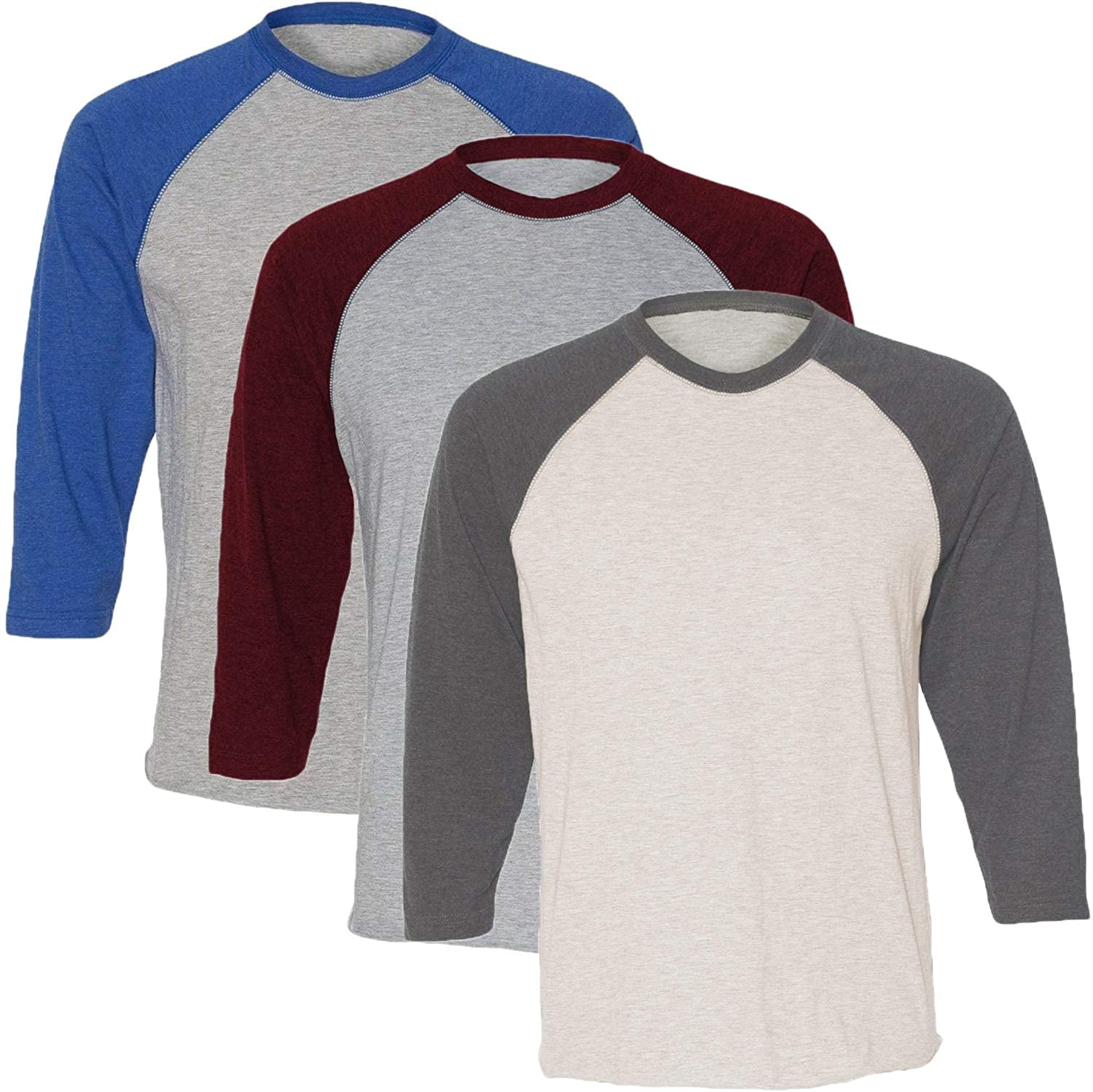Marky G Apparel Girls' Baseball 3/4 Sleeve T-Shirt (Pack of 3)