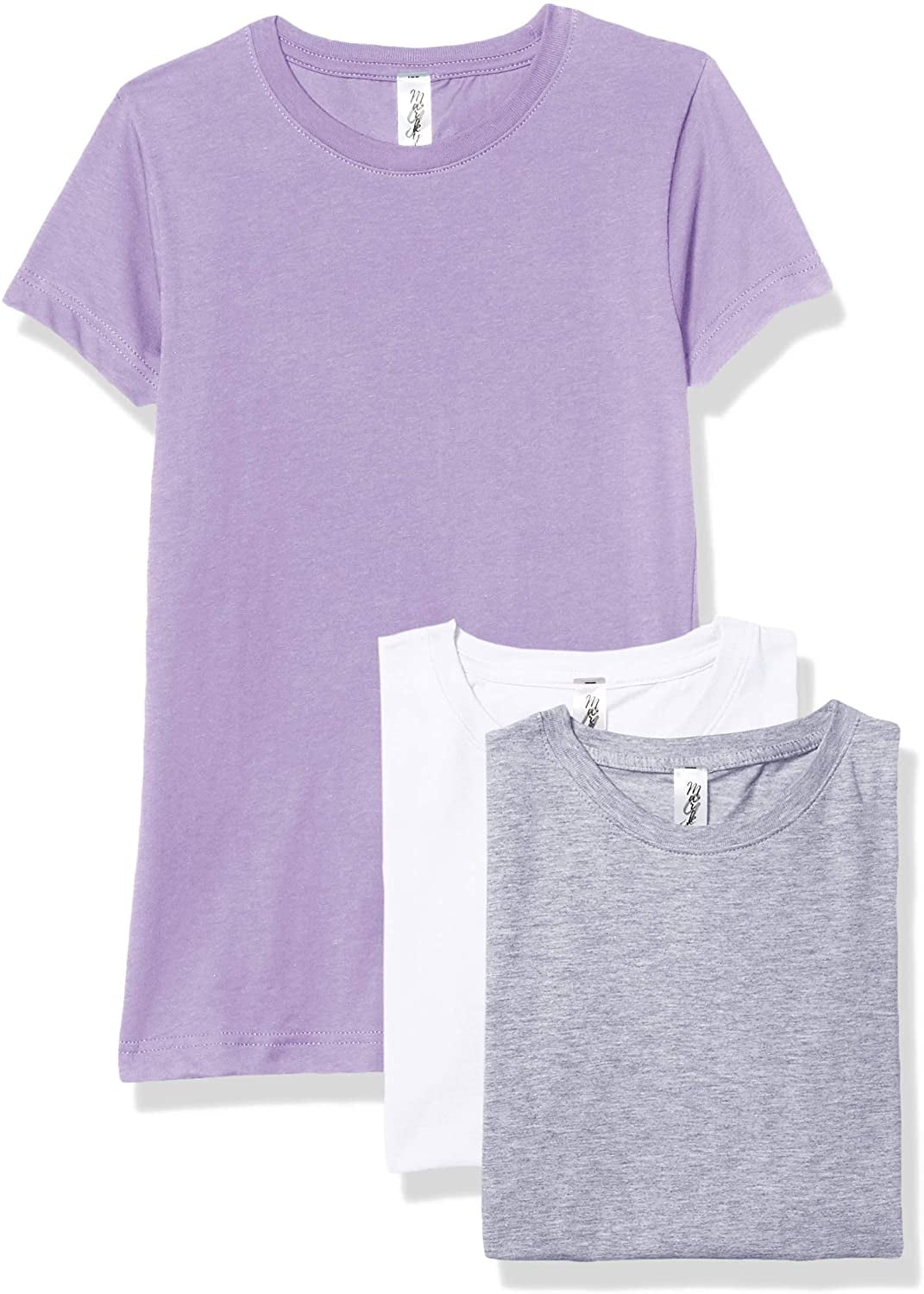 Marky G Apparel Girls' Fine Jersey Short-Sleeve Crew-Neck T-Shirt (Pack of 3)