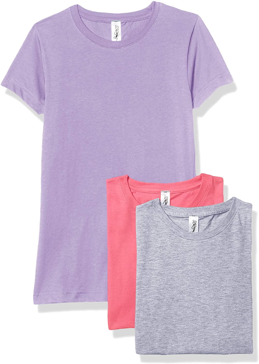 Marky G Apparel Girls' Fine Jersey Short-Sleeve Crew-Neck T-Shirt (Pack of 3)