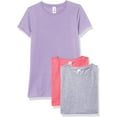 thumbnail image 1 of Marky G Apparel Girls' Short-Sleeve Crew Neck Slim-Fit T-Shirts 100% Cotton, L, Hot Pink/Lavender/Heather(Pack of 3), 1 of 6
