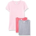 thumbnail image 1 of Marky G Apparel Girls' Short-Sleeve Crew Neck Slim-Fit T-Shirts 100% Cotton, L, Pink/Hot Pink/Heather(Pack of 3), 1 of 6
