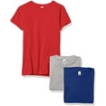 thumbnail image 1 of Marky G Apparel Girls' Short-Sleeve Crew Neck Slim-Fit T-Shirts 100% Cotton, L, Red/Royal/Heather(Pack of 3), 1 of 6