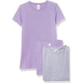 thumbnail image 1 of Marky G Apparel Girls' Short-Sleeve Crew Neck Slim-Fit T-Shirts 100% Cotton, S, Lavender/Lavender/Heather(Pack of 3), 1 of 6