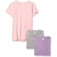 thumbnail image 1 of Marky G Apparel Girls' Short-Sleeve Crew Neck Slim-Fit T-Shirts 100% Cotton, S, Lavender/Pink/Heather(Pack of 3), 1 of 6
