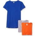 thumbnail image 1 of Marky G Apparel Girls' Short-Sleeve Crew Neck Slim-Fit T-Shirts 100% Cotton, XL, Royal/Orange/Heather(Pack of 3), 1 of 6