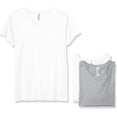 thumbnail image 1 of Marky G Apparel Women's Fine Jersey V-Neck Longer Length T-Shirt (Pack of 3), 1 of 1