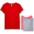 thumbnail image 1 of Marky G Apparel Women's Fine Jersey V-Neck Longer Length T-Shirt (Pack of 3), 1 of 1
