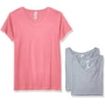 thumbnail image 1 of Marky G Apparel Women's Fine Jersey V-Neck Longer Length T-Shirt (Pack of 3), 1 of 1